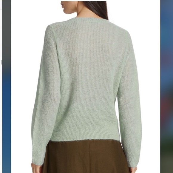 COPY - Vince Brushed Cashmere Wool Blend Crewneck Sweater in Mint Glass - Picture 13 of 13